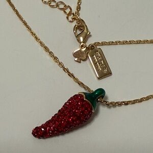 kate spade Red and Green Pepper Pendant Necklace